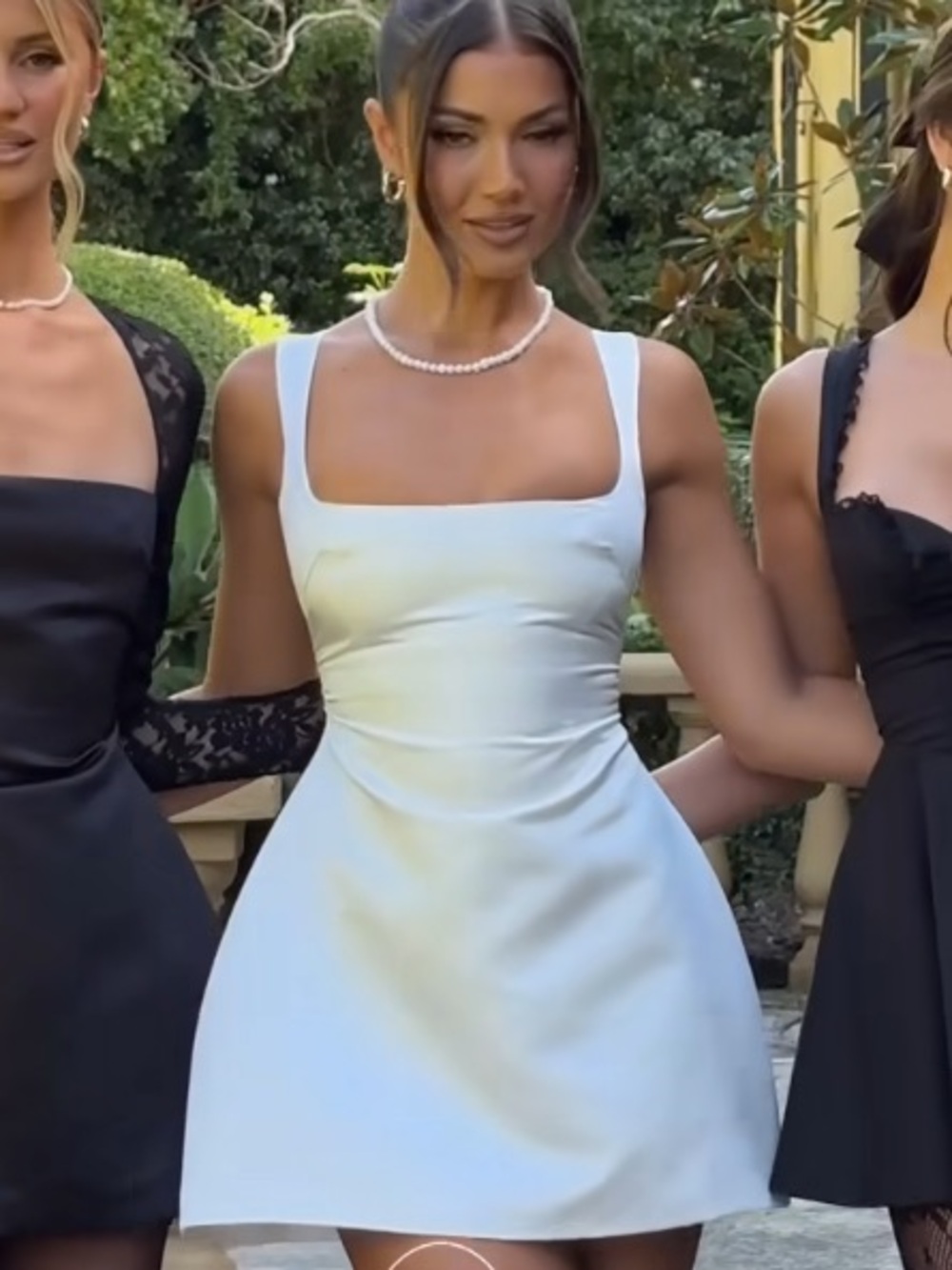 White Satin Spaghetti Strap Mini Dress